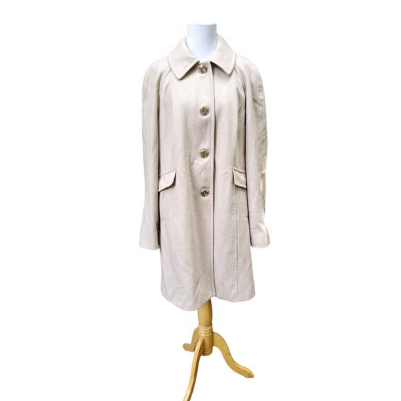 London Fog Tan Wool Blend Pea Coat Trench Size XL - Picture 1 of 15